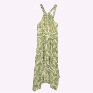 Vince Camuto Women's Green Leaf Printed Halter Dress